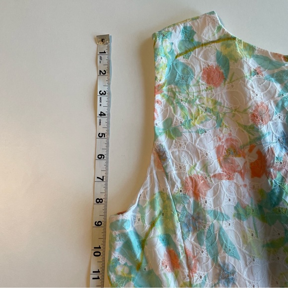 Calvin Klein Floral-Print Eyelet A-Line Dress - Picture 7 of 14